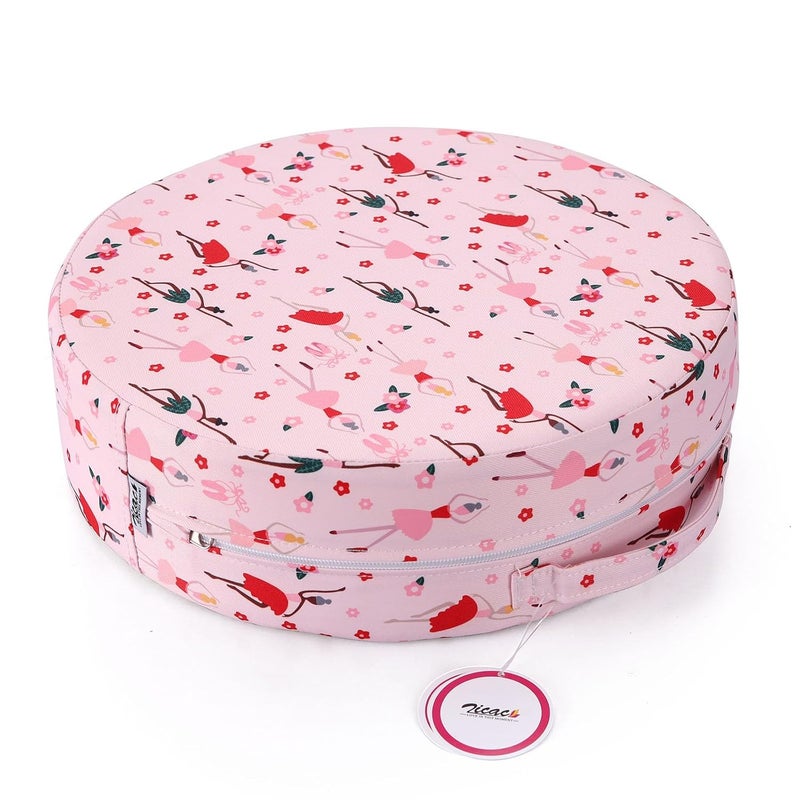 Zicac Portable Seat Cushion Washable with Non-Slip Bottom, Detachable Strong Support Cushion for Toddler Kids Baby Infant (Pink Girl) - Image 1